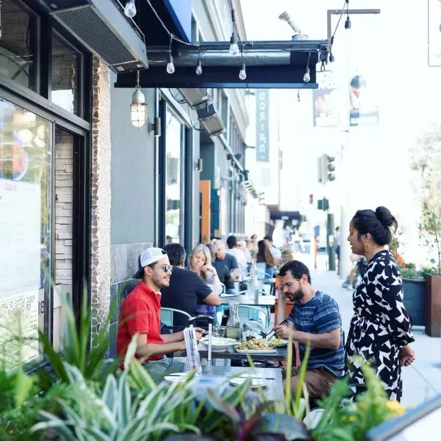 Diners enjoy a meal in San Francisco's Marina neighborhood.